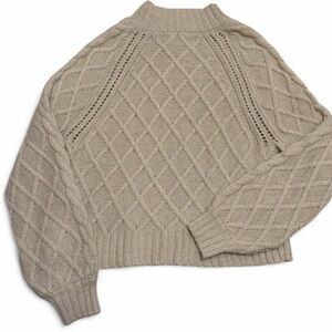 American Eagle Outfitters Cream Knit Sweater